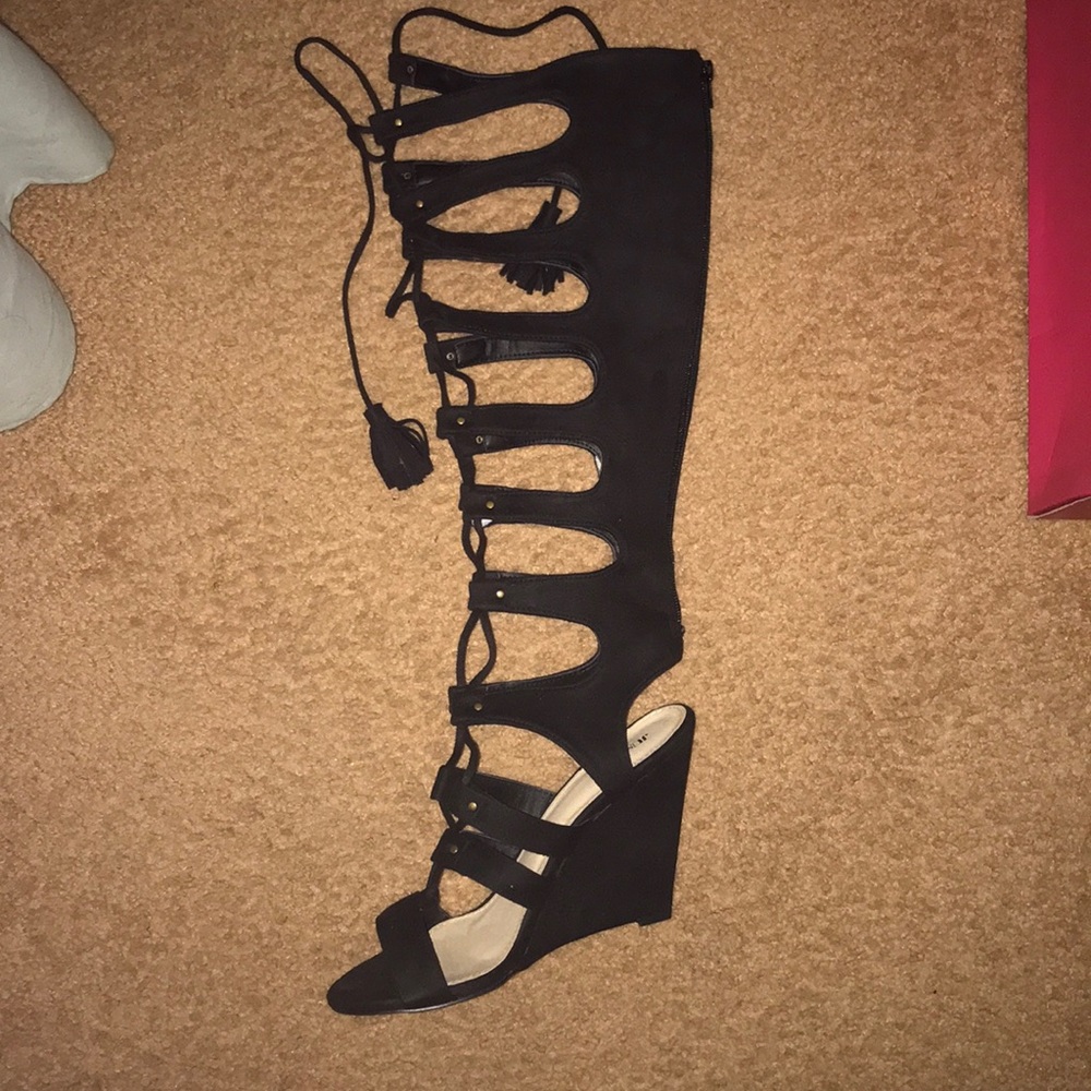 WOMENS GLADIATOR WEDGE HEELED SANDAL